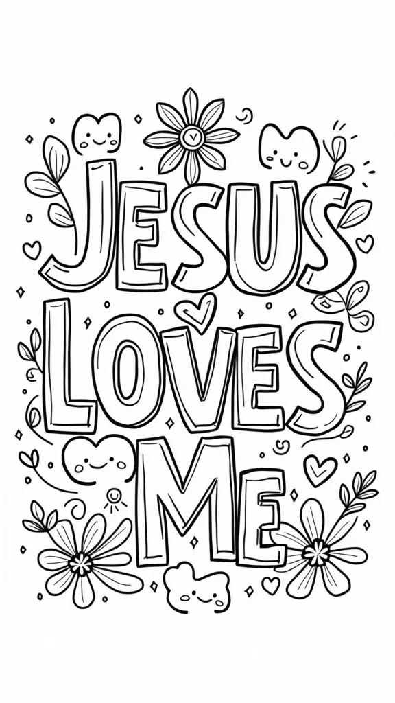 Jésus Loves Me Coloring Page gratuite